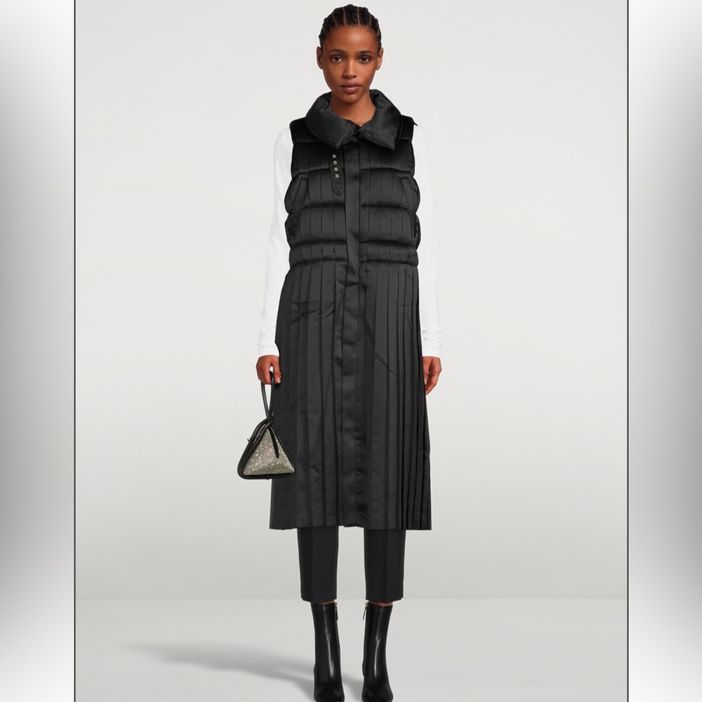 NOIR KEI NINOMIYA Padded Satin Pleated Vest - SMALL NWOT